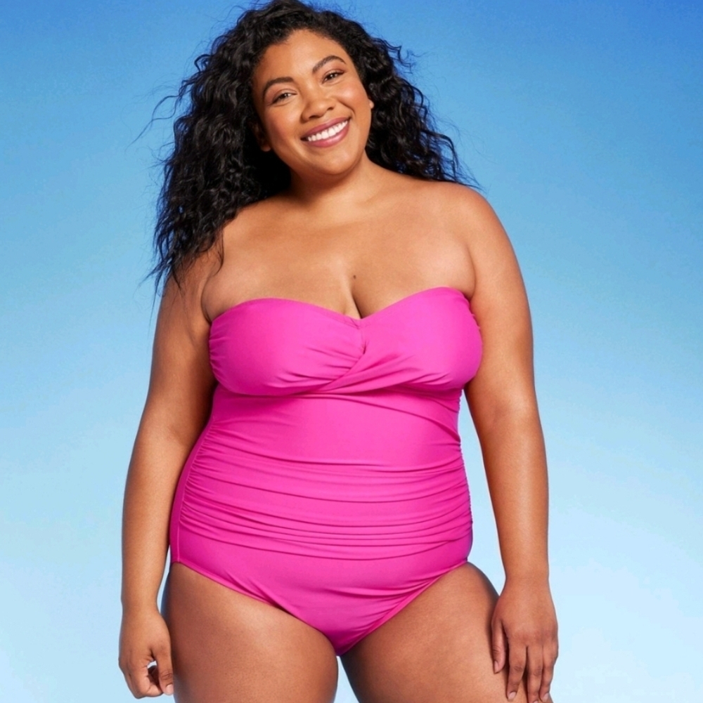Women's Full Coverage Tummy Control Twist-Front 1 Piece Swimsuit - Kona Sol - 18